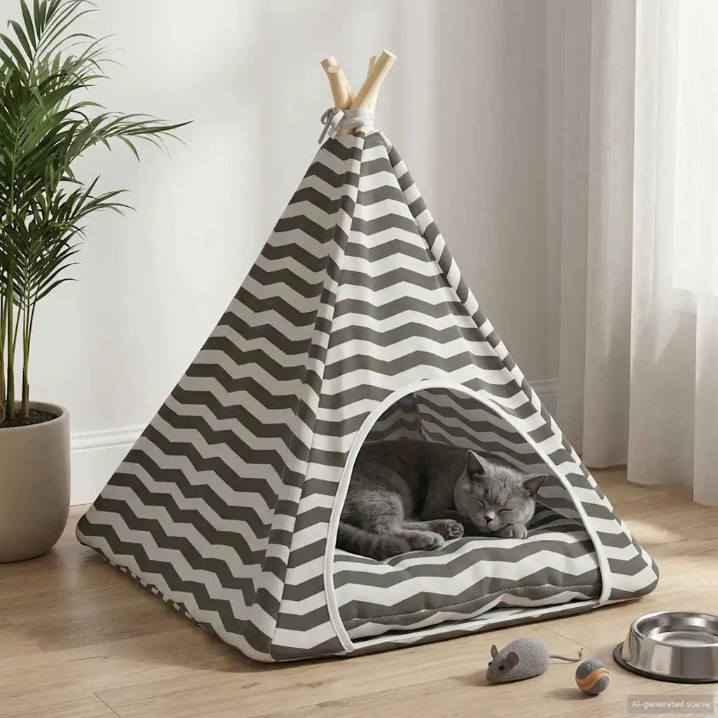 Tenda per animali con cuscino Bianco e Grigio 60 x 60 x 70 cm CFW7957228