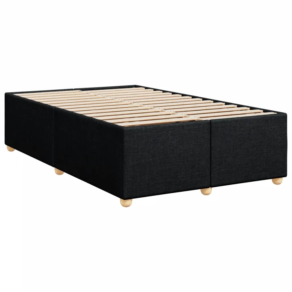 Giroletto a Molle con Materasso Nero 120x190 cm in Tessuto