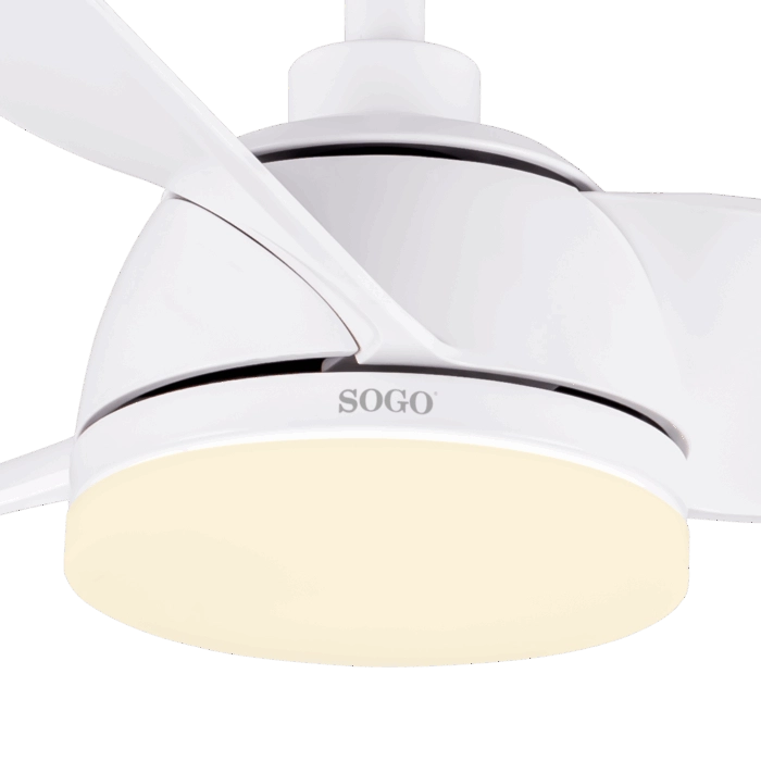 Ventilatore da soffitto 132 cm con luce LED 24W regolabile, motore DC silenzioso 6 velocità e telecomando, per stanze fino a 30 mq - Sogo