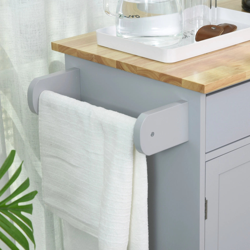 Carrello da cucina con cassetto e porta asciugamani ¨C zephmum ¨C grigio