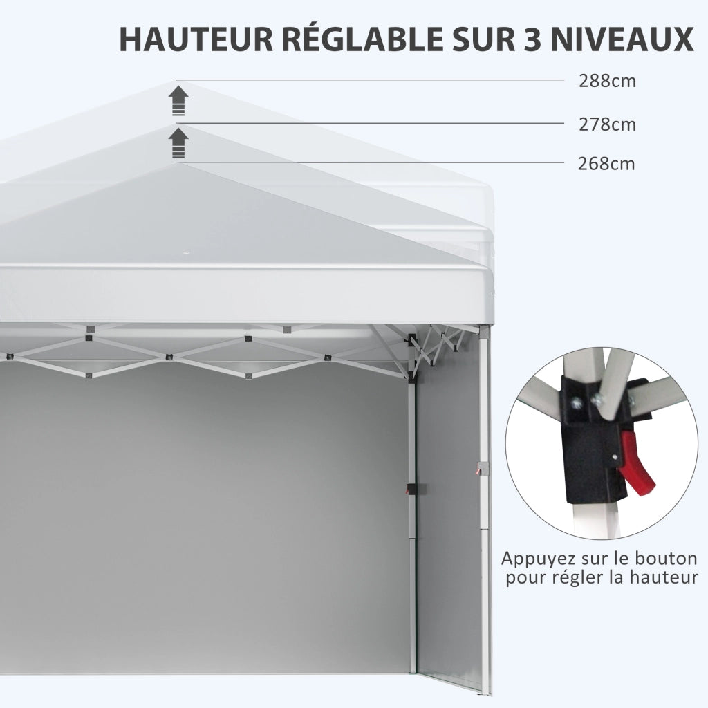 Gazebo da giardino pieghevole ¨C zephmum ¨C 2 paroi laterali, protezione UV