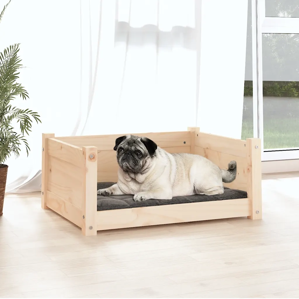 Cuccia per Cani 65,5x50,5x28 cm in Legno Massello di Pino cod mxl 40981