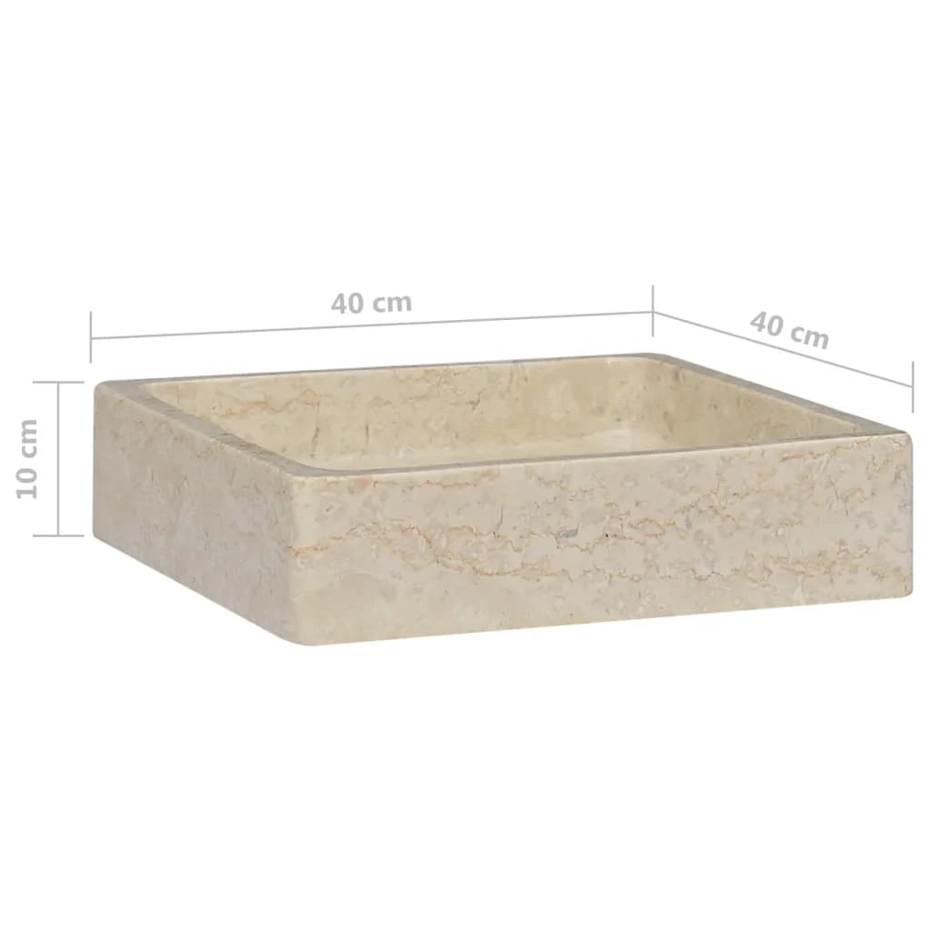 Lavandino da bagno lavabo da appoggio lavabo da WC lavabo da bagno lavabo da interno 40 x 40 x 10 cm marmo crema 02_0002812