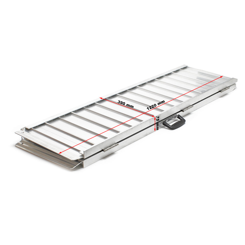 Rampa per sedie a rotelle, pieghevole e portatile, antiscivolo in alluminio 122cm 270kg