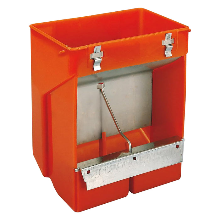 MANGIATOIA A TRAMOGGIA PER CONIGLI 2 scomparti - con coperchio  - NOVITAL