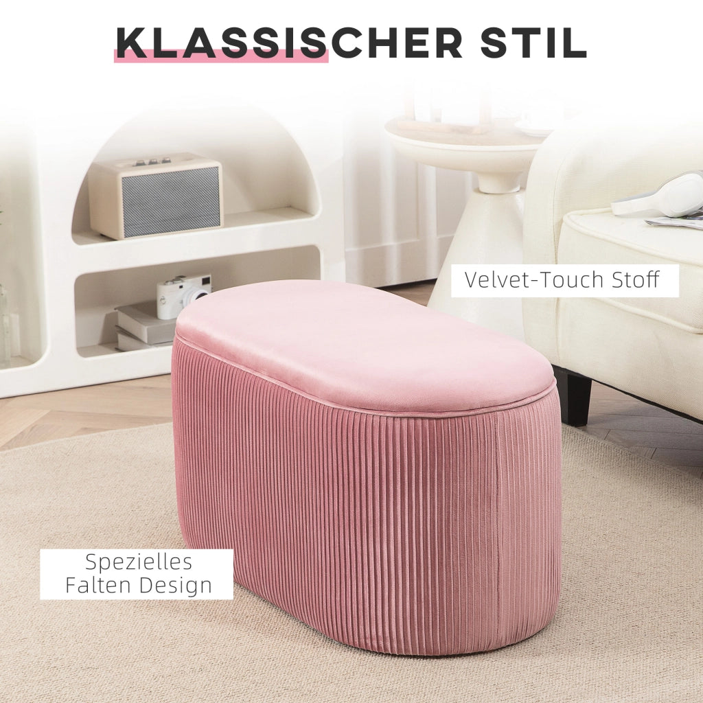 Divano con cassetti ¨C zephmum ¨C velluto rosa antico, 81x40x41 cm