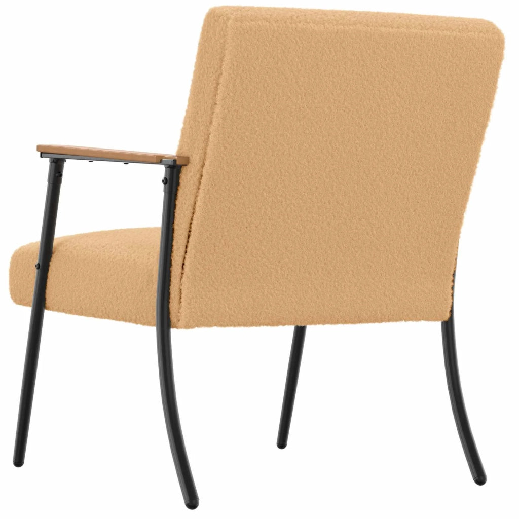 Poltrona | Sedia Relax Beige Tessuto simile alla lana ricci