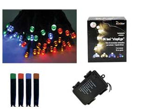 LUCI 120 LED MULTICOLOR A BATTERIA PER INTERNO CON GIOCO LUCI- - mt.0,3 + 11,9 - 1 pezzi