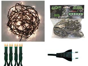 LUCCIOLE A LED BIANCO CALDO LUCE FISSA PER INTERNO- - 20 led - mt.1,5 + 2 - 1 blister