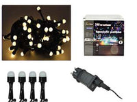 LUCCIOLE A LED BIANCO CALDO PER USO INTERNO/ESTERNO CON GIOCO LUCI- - 300 led - mt.2 + 9 - 1 pezzi