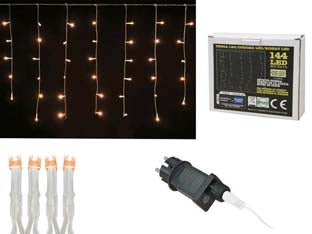 TENDA 144 LED BIANCO CALDO PER INTERNO ESTERNO CON FLASH GIOCO LUCI- - mt.3 x 1,0 - 1 pezzi