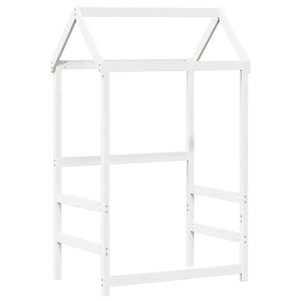 Letto singolo | Letto per adulti | Dormeuse con Tetto 80x200 cm Bianco in Legno Massello di Pino