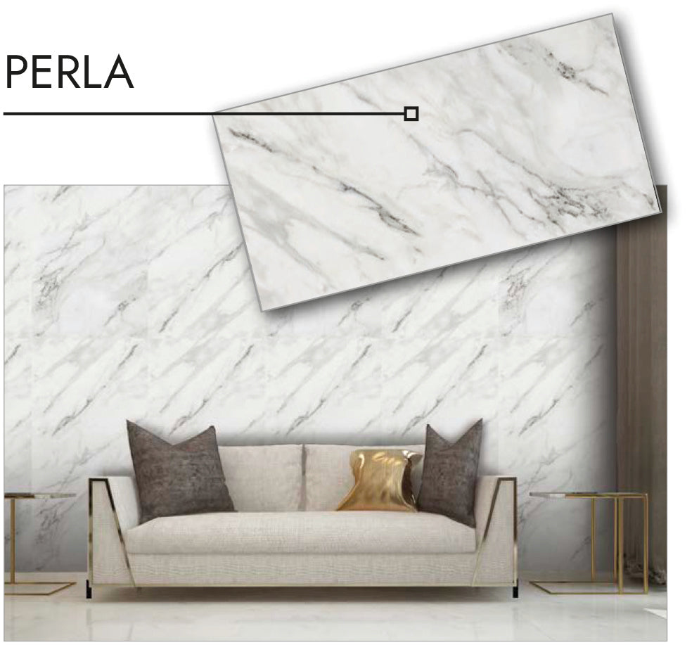 LASTRA DECORATIVA SERIGRAFATA cm. 50x100 - Effetto Marmo Perla 15.00 pz