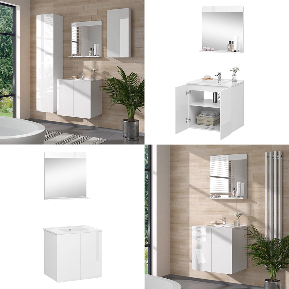 Vicco Set mobili bagno Bianco 2 parti