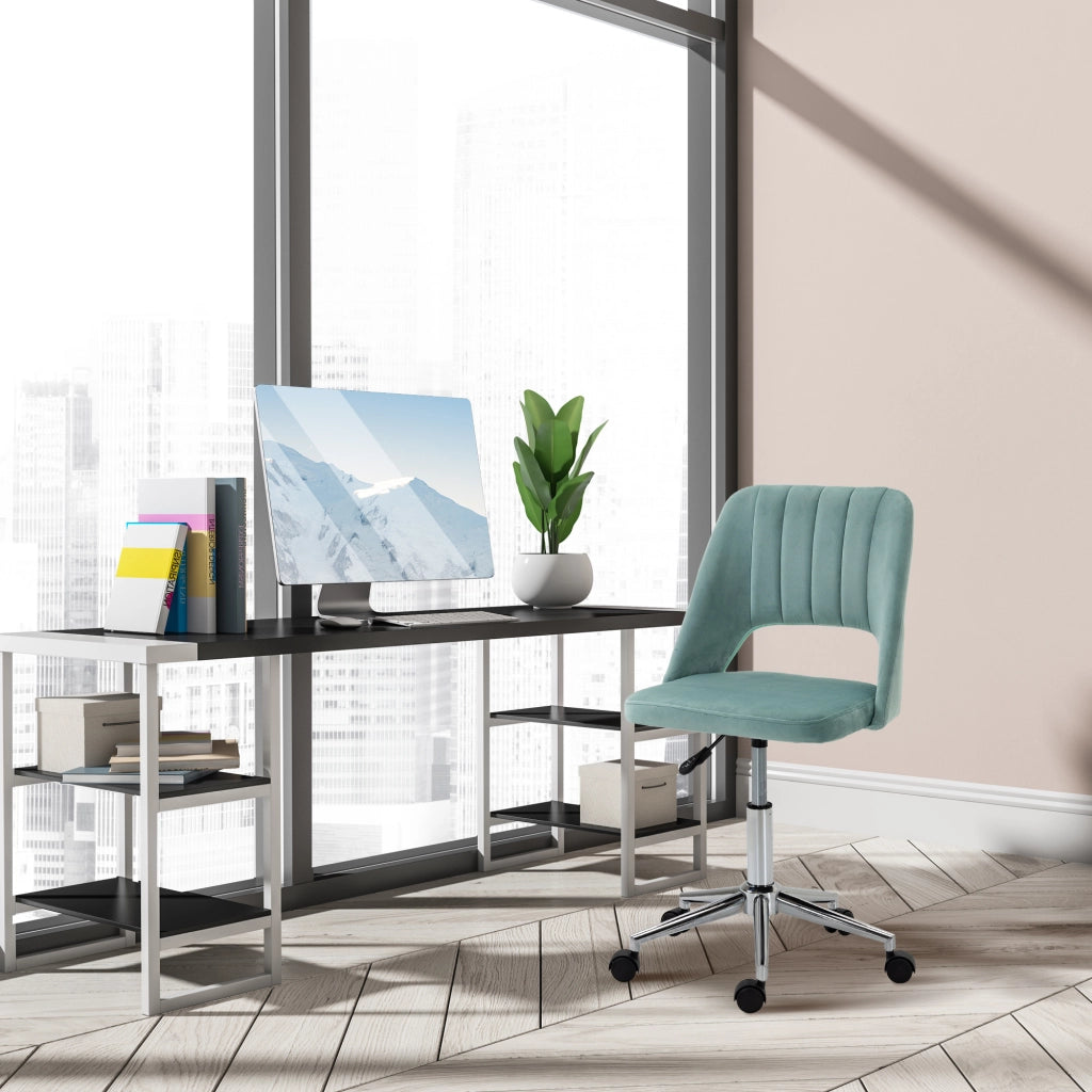 Sedia da Ufficio Ergonomica ¨C Xylo ¨C Tessuto Vellutato Verde Petrolio, Altezza Regolabile 79-91 cm