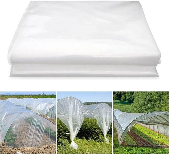 Foglia di plastica per serra, 2 x 6 metro foglia di plastica trasparente, foglia di plastica riciclabile, pannelli di plastica per serra per giardini, orti e agricoltura