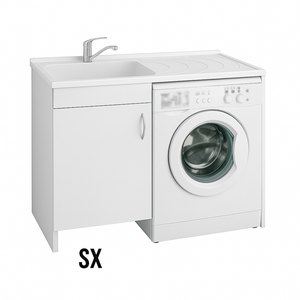 MOBILE IN LEGNO CON LAVATOIO + COPRILAVATRICE MOD. IDEX- 60 x 109 x H.89 cm Vasca a Sx- DH- pezzi 1