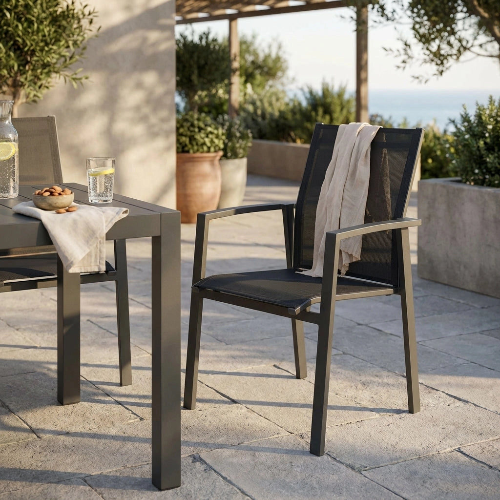 Poltrona da Giardino in Alluminio Textilene cm 57x61x89 - DREW