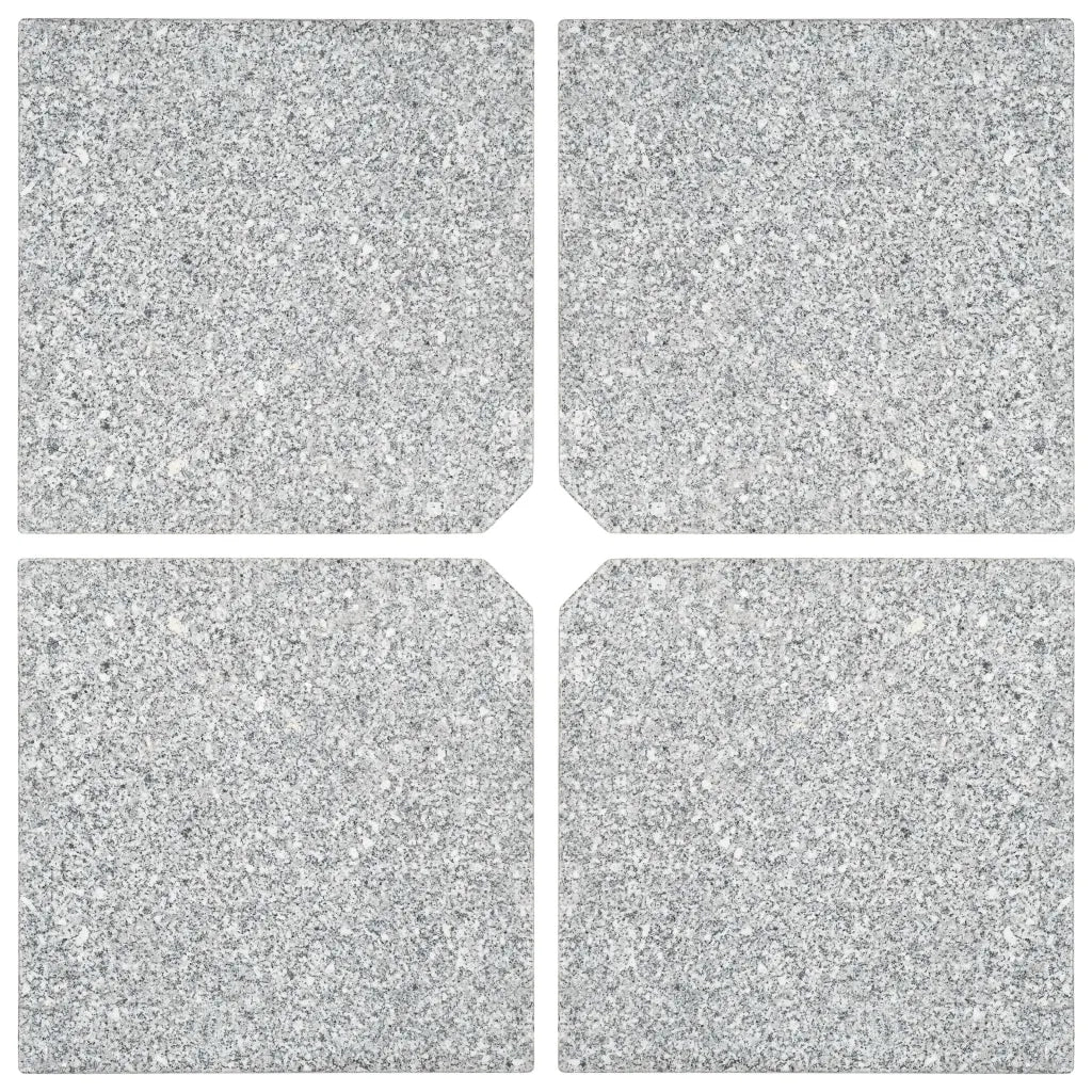 Piastre per Parasole 4 pz in Granito Quadrato 100 kg Grigio 219785