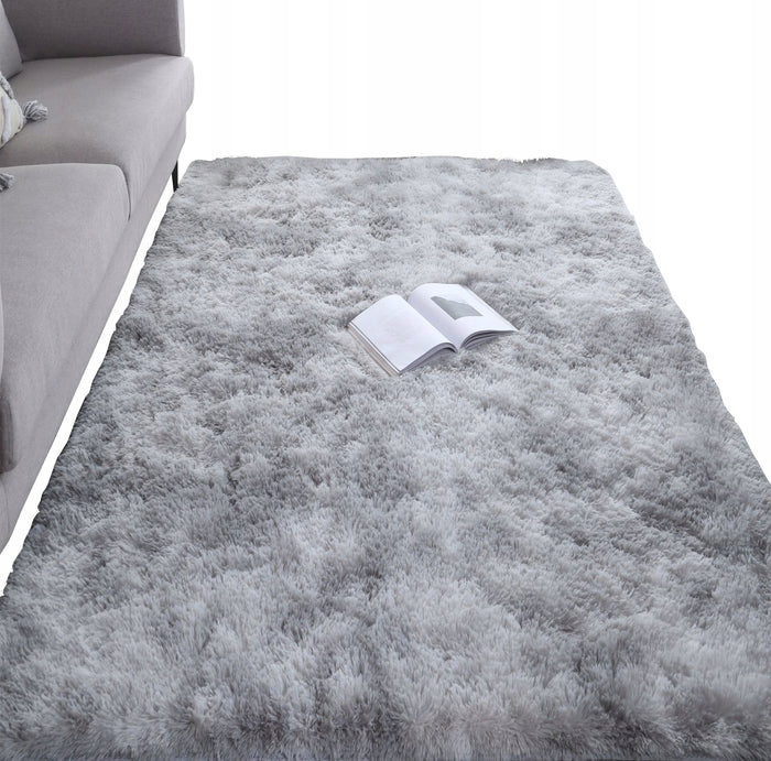 Tappeto shaggy in peluche grigio chiaro 300x200 cm