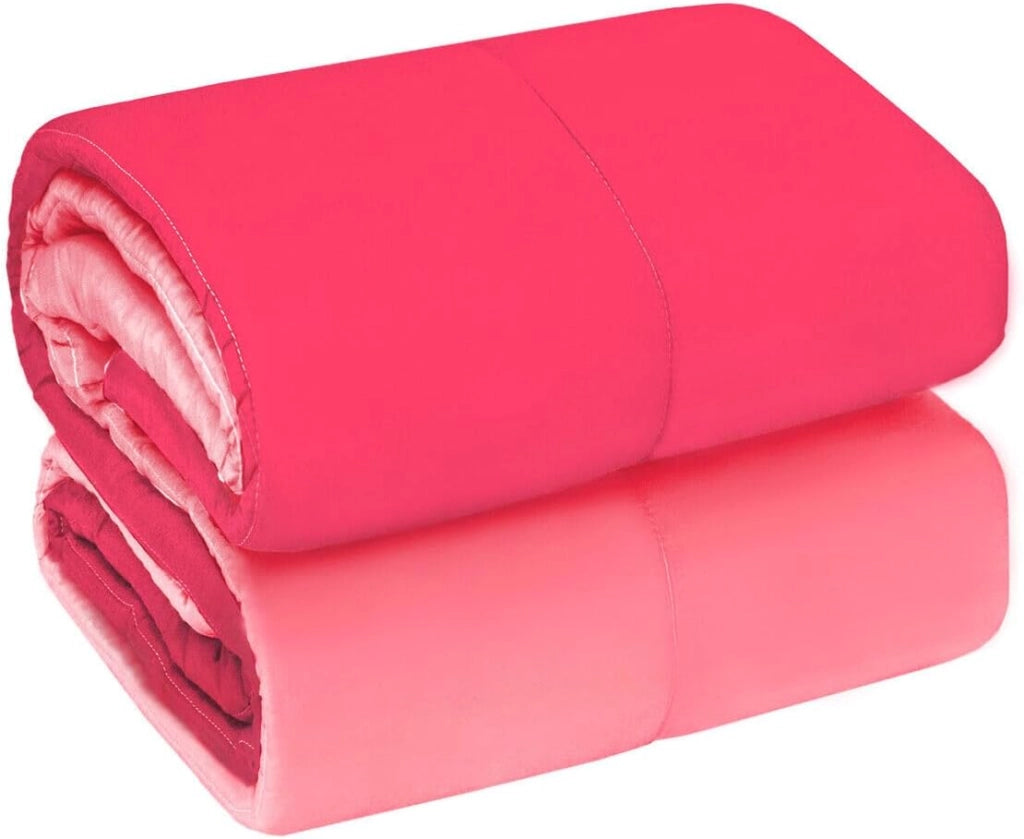 Trapunta Piumone Invernale Double Face 250gr Coperta Calda Letto 1 Pz e Mezza Made In Italy Fuxia