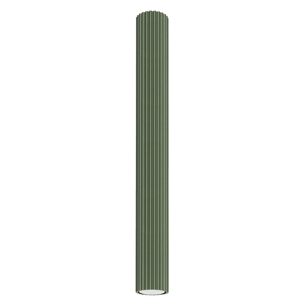 Spot soffitto moderno verde oliva, tubo 60 cm GU10