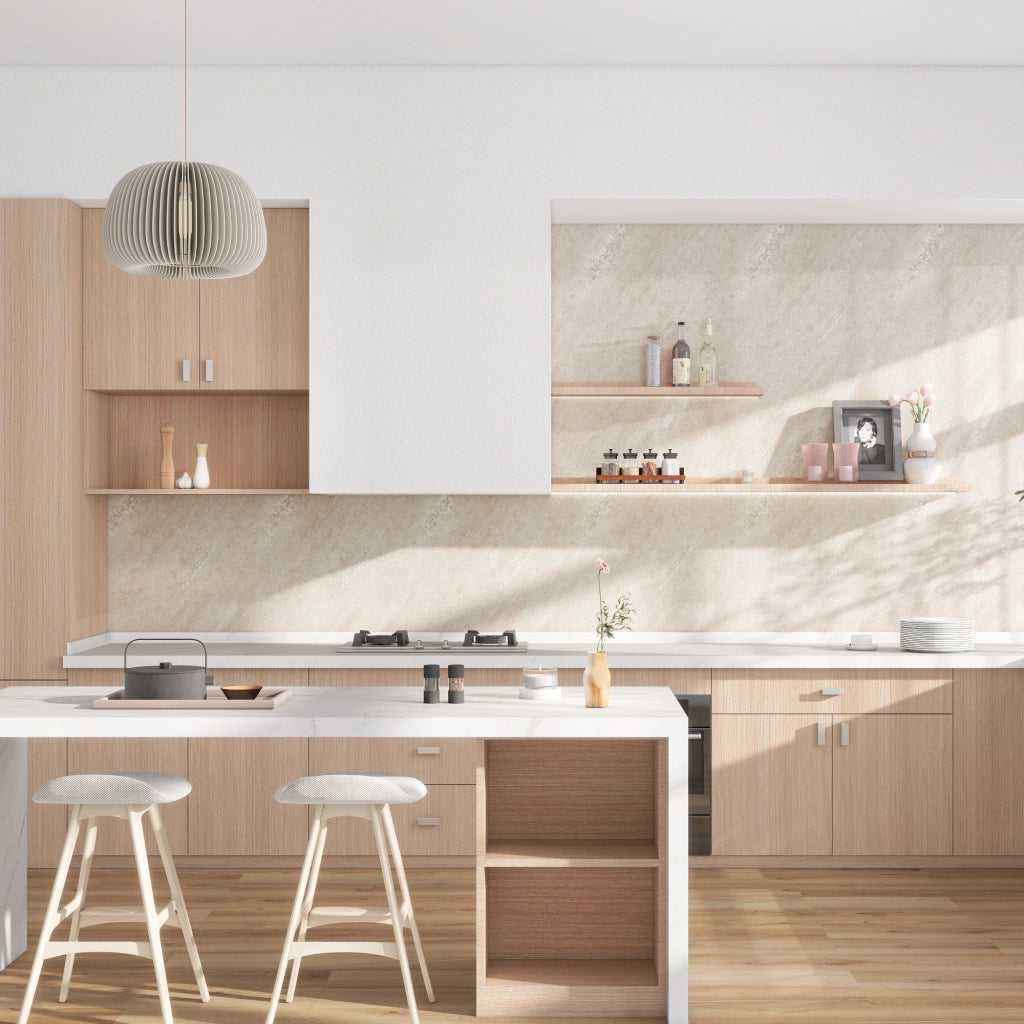 Set Bladel di 8 Pannelli Decorativi in PVC per Parete - Effetto Pietra Cream Stone [neu.haus]
