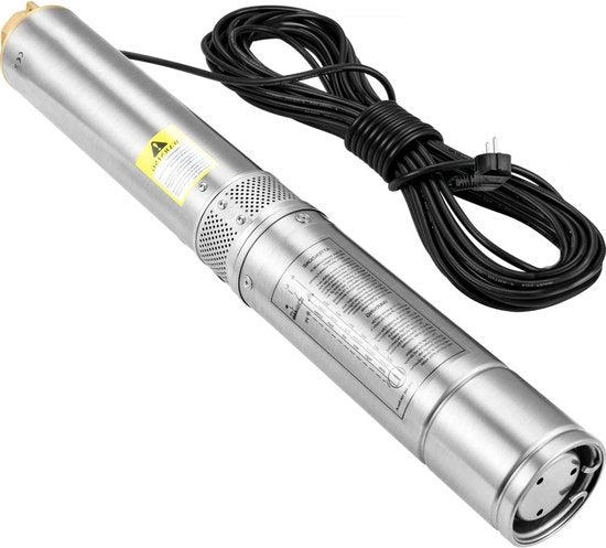 Pompa Subacquea Doppia Azionata - Bocchetta Pompa - Acciaio Inox - 750W 105 L/min - Elettrica - 62M Altezza di Elevazione