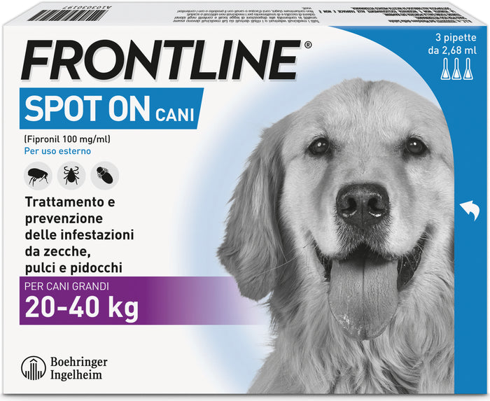 Frontline ANTIPARASSITARIO SPOT ON  per cani 20÷40 kg. (cf. 3 pipette)
