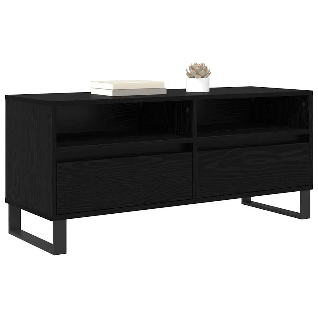 Mobile TV con cassetto Rovere Nero 100 x 34,5 x 44,5 cm
