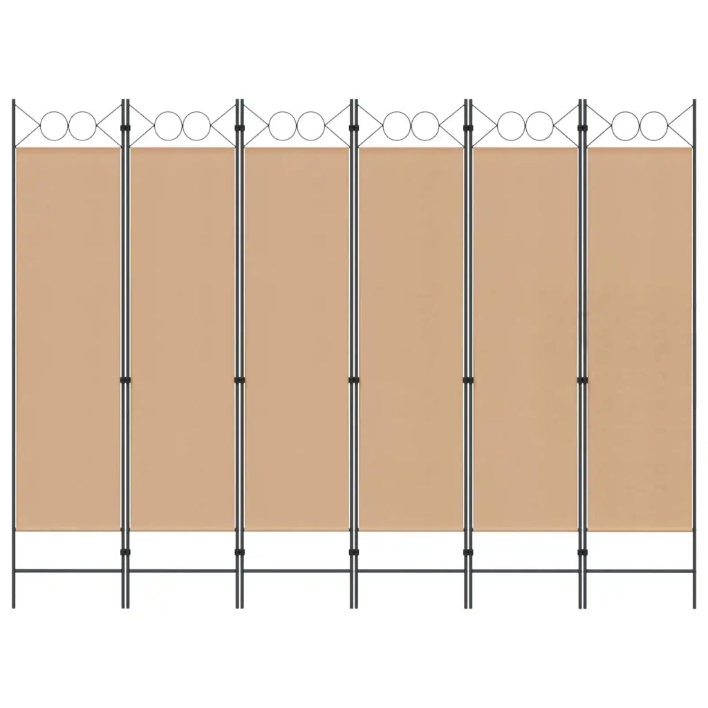 Divisore per Stanza a 6 Pannelli Beige 240 x 180 cm Tessuto 42039192