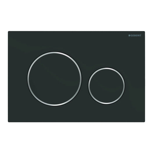 PLACCA DI COPERTURA 2 TASTI SIGMA 20 GEBERIT- Nera opaca bordi tasti cromo GEBERIT
