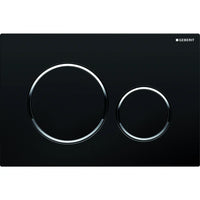 PLACCA DI COPERTURA 2 TASTI SIGMA 20 GEBERIT Nera bordi tasti Cromati