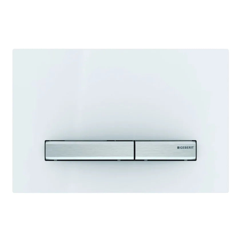 PLACCA DI COPERTURA 2 TASTI SIGMA 50 NEW GEBERIT Bianca tasti cromati