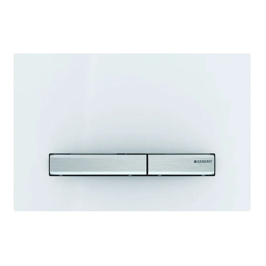 PLACCA DI COPERTURA 2 TASTI SIGMA 50 NEW GEBERIT Bianca tasti cromati