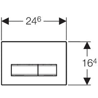 PLACCA DI COPERTURA 2 TASTI SIGMA 50 NEW GEBERIT Bianca tasti cromati