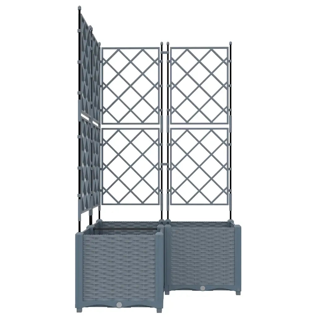 Vaso da giardino 3 pcs Grigio Chiaro 80 x 80 x 143 cm Plastica 42002887