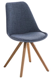 Sedia Pegleg Square in tessuto blu,natura