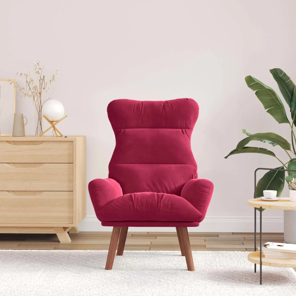 Divano Sedia-Poltrona Rosso Vino 69 x 74 x 93 cm Velluto 672405