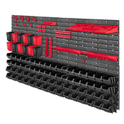 Pannello portautensili KADAX da parete per officina, 156x78 cm, 103 vassoi, scaffale per garage.