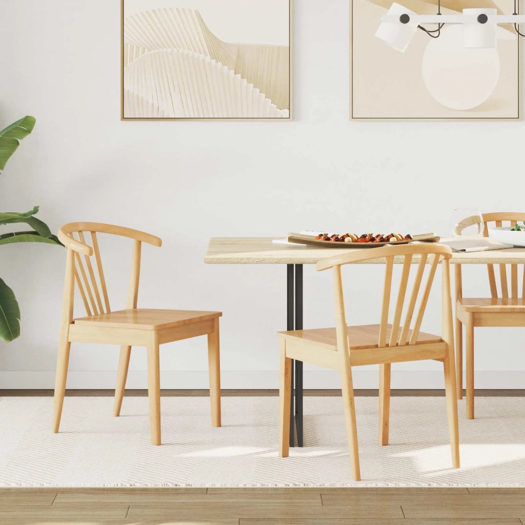 Sedia da pranzo 2 pcs Naturale Legno di gomma massiccio 42020396