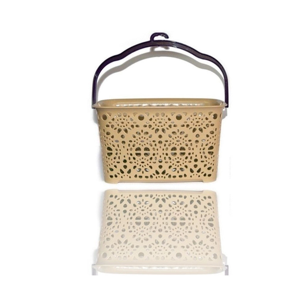 Trade Shop - Cestino Portamollette Porta Mollette Effetto Ricamato In Plastica Colorato -