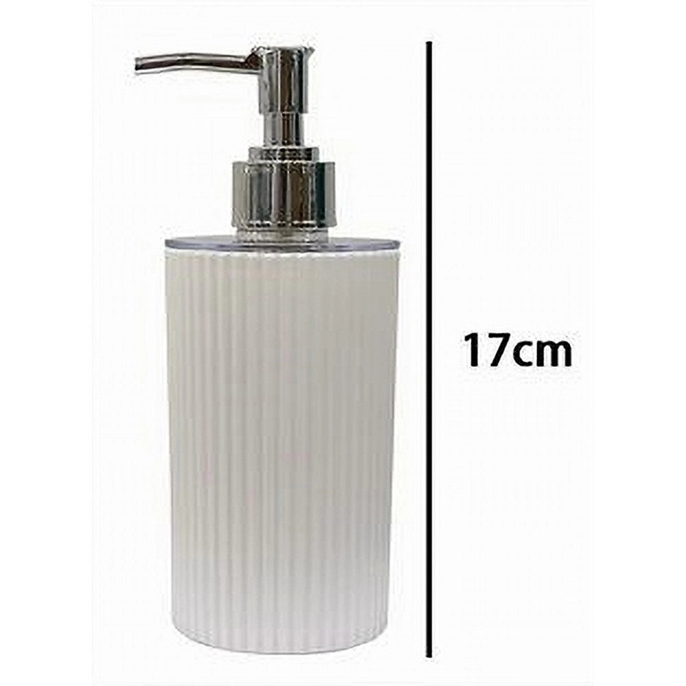 Trade Shop - Dispenser Sapone Liquido Lavandino Bianco Rigato Accessorio Arredo Bagno 79161 -