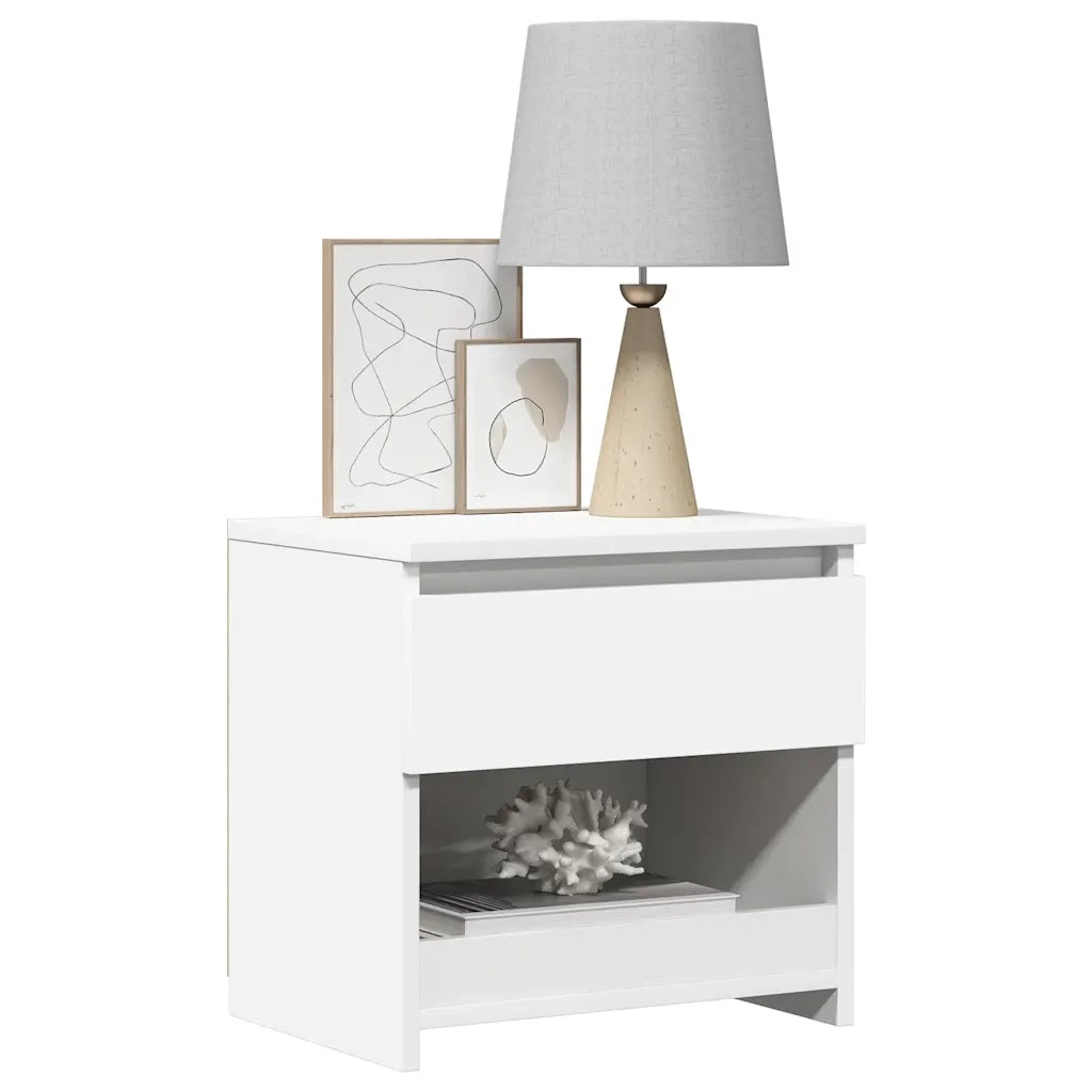 Comodino | Armadio da Notte | Mobiletto da notte Bianco 40x30x39 cm in Legno Ingegnerizzato
