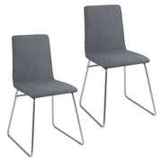 Set di 2 sedie da pranzo moderne 52 x 47 x 88 cm schienale pieghevole seduta comoda finitura in metallo tessuto grigio 20_0012432