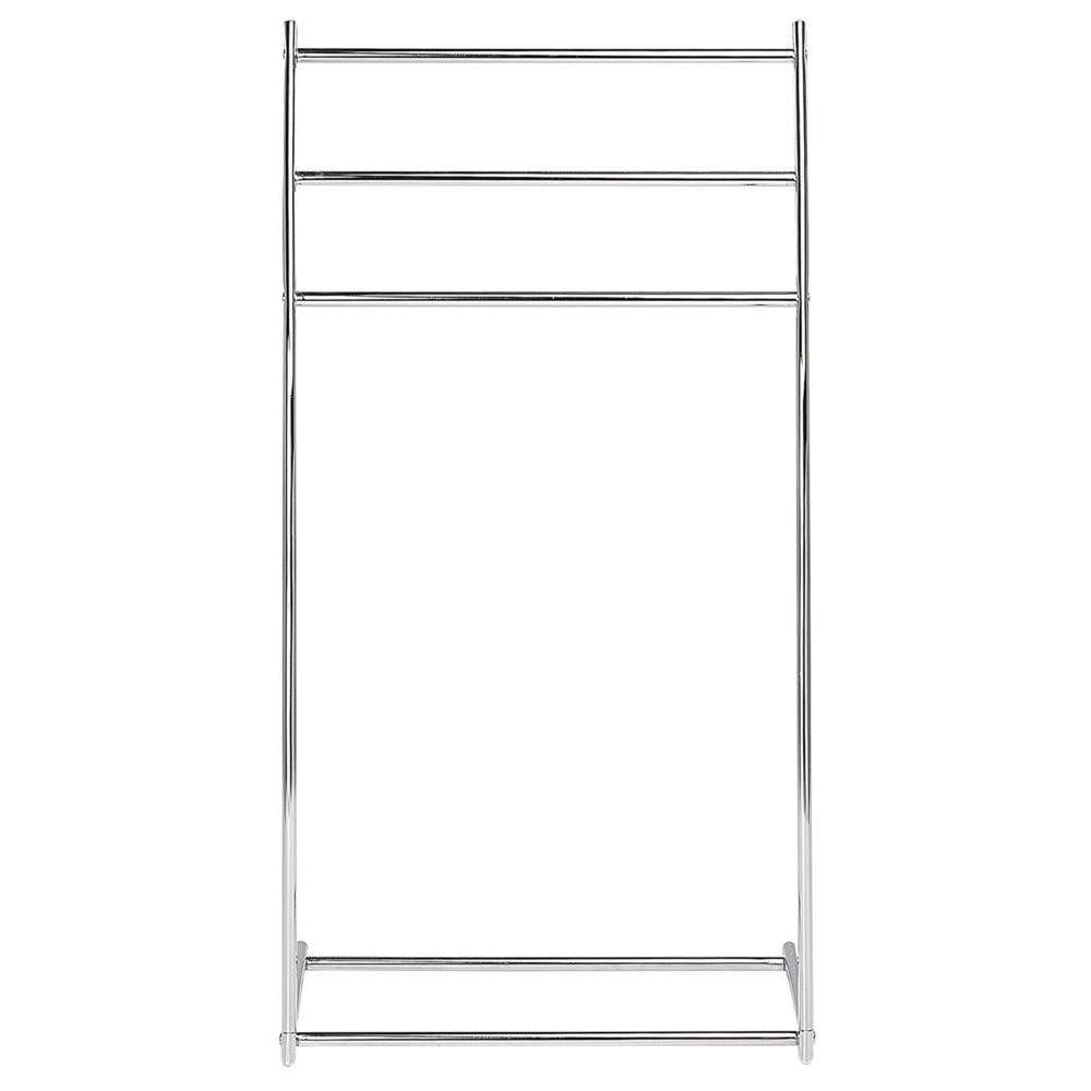 Porta asciugamani in acciaio argento lucido 3 binari Accessori bagno Porta asciugamani in piedi dal design moderno