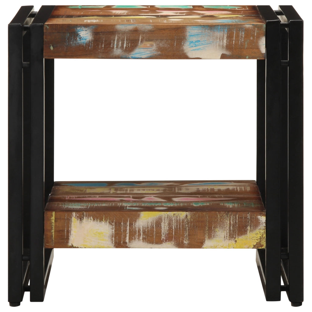 Tavolino da caffÃ¨  Multicolore 40x50x38 cm in legno massello riciclato