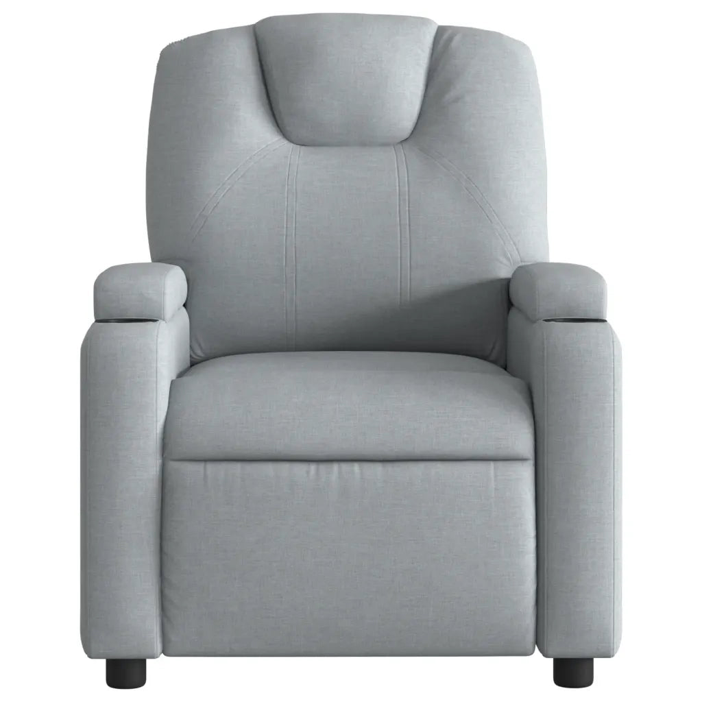 Poltrona | Sedia Relax Elettrica Reclinabile Grigio Chiaro in Tessuto