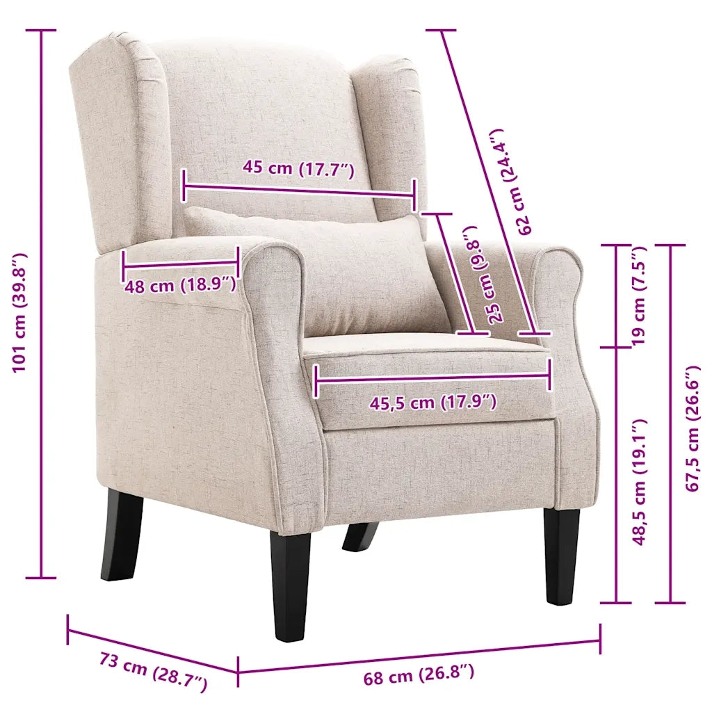 Poltroncina-Poltrona Beige in Tessuto 869330
