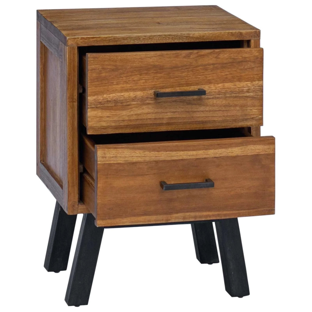 Comodino-Tavolino da notte Naturale 40 x 35 x 55 cm Legno di teak solido
